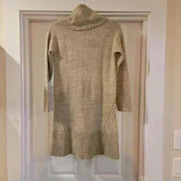 Anthropologie Cowl Neck Sweater Dress Tan Brown Size XS - Picture 2 of 9